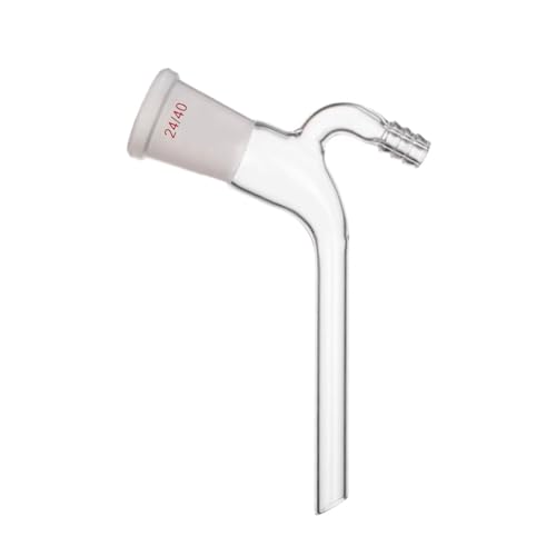 Deschem 24/40 Distilling Glass Adapter W/Hose Connection 105 Degree Bent Lab Glassware