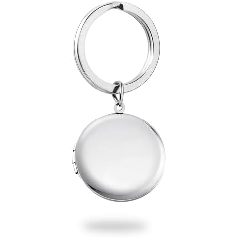 PHOCKSIN Silver Round Photo Locket Keychain Cover