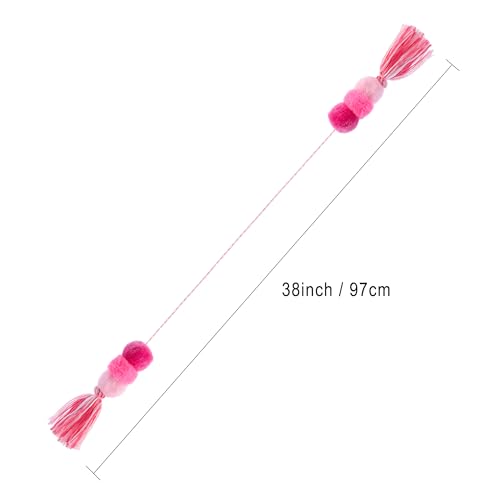 Tassel and Pom Poms Charm Accessory for Bogg Bag and Simply Southern Totes,Pink Decorative for Rubber Beach Handbag3