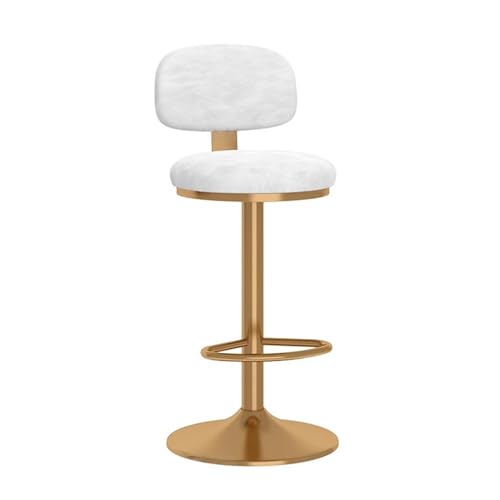 Tabouret de bar pivotant en velours confortable avec repose-pieds anti-fatigue pour îlot