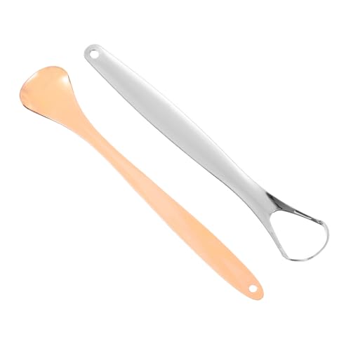 BEBEMOKO Set 2pcs Stainless Steel Oral Cleaning Tools Eliminate Bad to Use for Home Travel