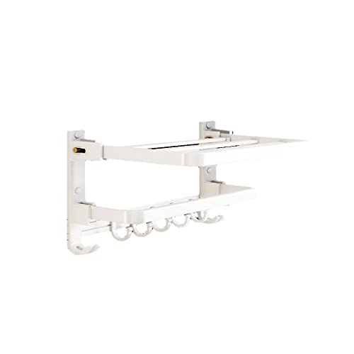 Genérico Toallero Toallero Blanco Estante para baño Soporte para Toallas de baño Colgante de Pared Almacenamiento para Inodoro sin Agujeros baño (tamaño: 50cm) w