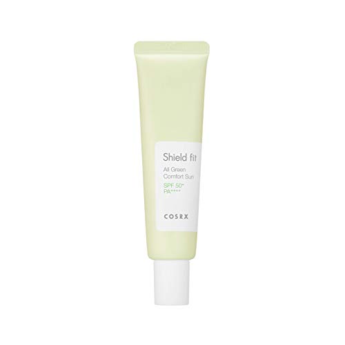 COSRX Shield Fit All Green Comfort Sun Cream SPF 50+ PA++++, 35ml / 1.18 fl.oz - EWG All Green Grade Ingredients, 100% Physical Sunscreen, Controls Excess Sebum, Anti-Pollution