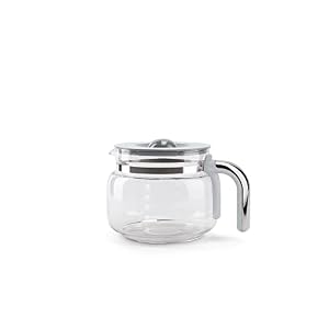 Smeg DCGC01 Jug for Overflow Coffee Maker DCF02 DCG01 Glass Gray and Chrome