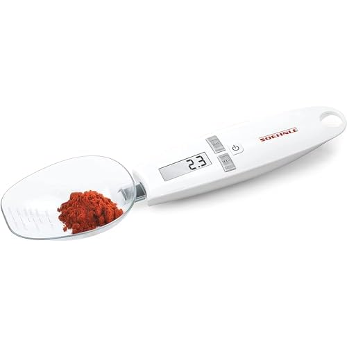 Soehnle Digitale Küchenwaage Cooking Star mit 0,1-g-genauer Teilung und 500 g Tragkraft, Löffelwaage für kleinste Mengen, Feinwaage für Gewürze, Weiß