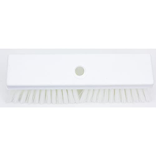 Image of SPARTA Plastic Floor Scrub Brush, Brush Head Only, Deck Brush with ACME Standard Thread Fitting for Deck, Industrial Kitchens, and Hospitals, 10 Inches, White, (Pack of 6)