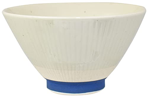 逸品社 飯碗 径12×6.8cm ブルー しのぎカラー