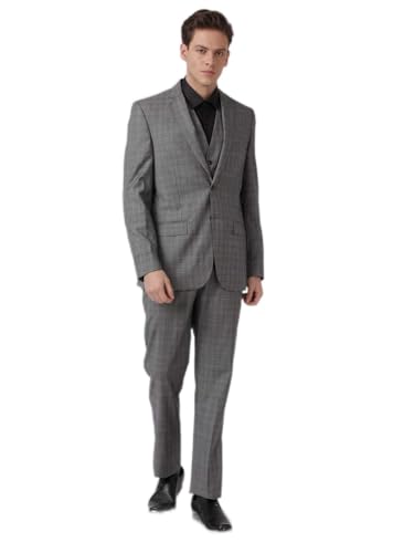 Image of Park Avenue Men's Wool Medium Grey Suits (PMDL03359-G5 40)