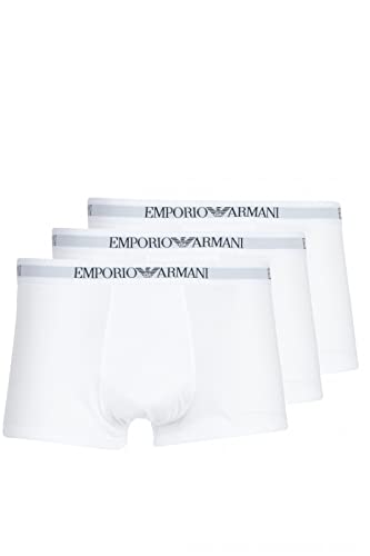 Emporio Armani 3-pack Trunk Pure Cotton, Calzoncillos Hombre, Blanco (White/White/White), L