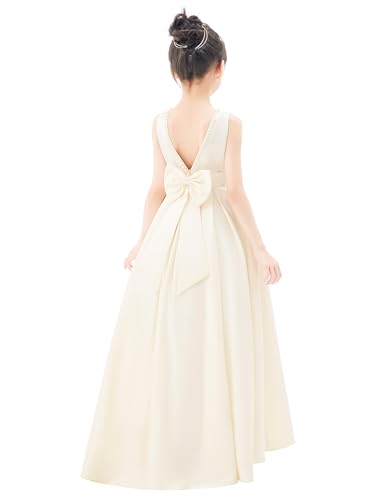 ekidsbridal V-Back Satin A-Line Flower Girl Dress for Pretty Princess Beauty Pageants 327