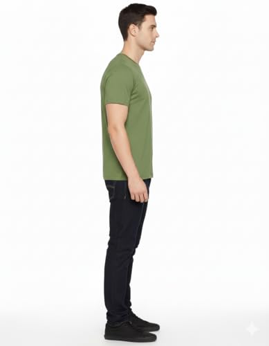 Image of Men's Navy Blue Polo T-Shirt, Half Sleeve, Solid Cotton Blend, Regular Fit, Casual