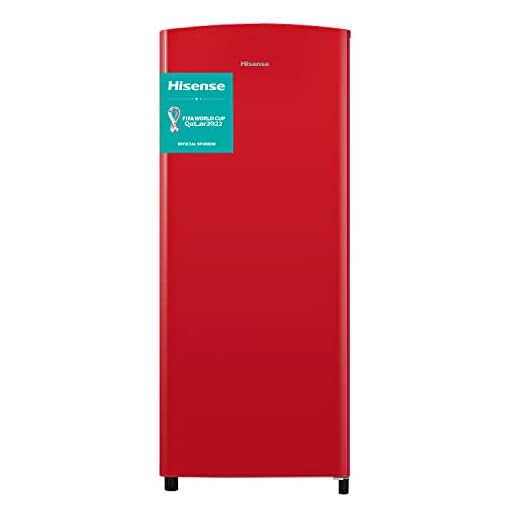 Hisense RR220D4ARF - Frigorífico Una Puerta, Botellero Cromado, estantes XXL, 164 L de capacidad neta, 128 cm alto, silencioso 40 dBA, Color Rojo