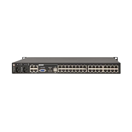 Image of Eaton 32-Port Rack KVM Over IP Switch, Cat5 /Cat5e, Virtual Media KVM, 4 Users (Remote + 1 Local User), Free Software, VGA or HDMI KVM, 1U Rackmount, TAA Compliant, 3-Year Warranty (B064-032-04-IPH)