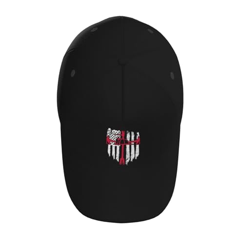 Reflective American Flag Firefighter Thin Red Line Fire Department Baseball Hats for Men and Women - Classic Adjustable Hats4