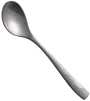 Silverware Flatware Set, 1/4/6/8/10/12 Pieces Hammer Matte Retro Coffee Stirring Spoon 304 Stainless Steel Dessert Retro Spoon(12 Pieces)