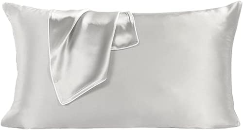 Sil 39 Amour シルク 枕カバー 43 63cm 片面 封筒型 ファスナー型 ２タイプ 高級 天然シルク100 ギフト 美肌 高評価のクリスマスプレゼント 美髪 男女兼用 ピローケース 敏感肌 Gray 22匁 洗える