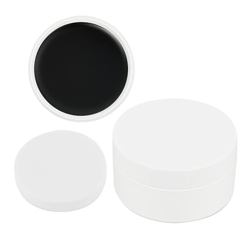 50g czarna farba do twarzy, czarna farba do twarzy z puffem w zestawie wodoodporna tłusta twarz i ciało dla dorosłych i dzieci, czarna farba do twarzy i ciała do teatru, karnawału, Cospla