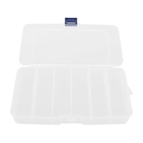 Generico Scatola Portaoggetti Trasparente 6 Scomparti, Organizer da Banco per Trucco Multifunzione, Contenitore Compatto per Cosmetici, Cotton Fioc e Accessori Chioma, per Viaggio e Uso