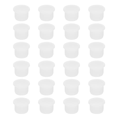 MECCANIXITY Silicone Rubber Solid Plug Soft Flexible Stoppers T-Shaped Silicone Plugs for 14.3 to 14.4mm Hole White 24 Pieces