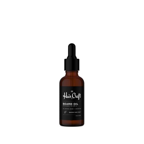Hair Craft Co. Beard Oil 1oz - All Natural Unscented Beard Oil - Smoothens, Softens, & Strengthens Growth - Jojoba & Argan Oils