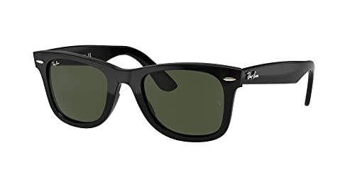 Ray-Ban RB4340 Sunglasses Bundle: RB 4340 WAYFARER 601 Wayfarer Black G-15 Green and Eyewear Cleaning Kit