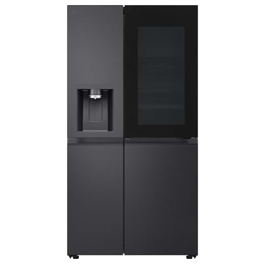 LG GSXE91EVAD InstaView American Style Smart Fridge Freezer - Black Steel