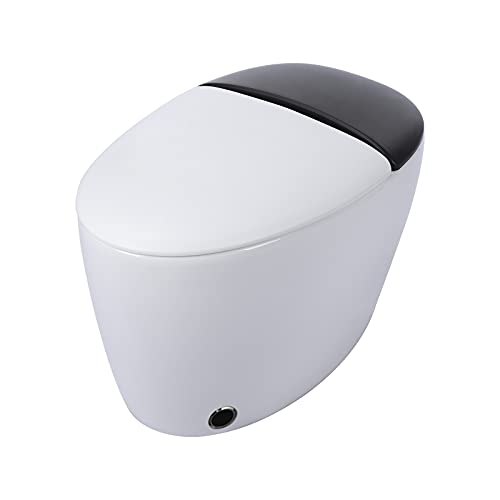 Inodoro inteligente para baños, inodoro inteligente de una pieza alargado, asiento inteligente con bidé, tapa silenciosa y descarga por inducción electromagnética con sensor de pies y manos miniatura 3