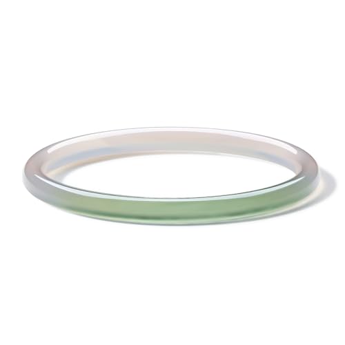 Pierre précieuse naturelle calcédoine : bracelet jonc pour femmes rond