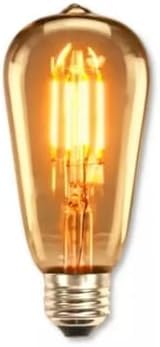 Kit 2 Lâmpadas Filamento LED Retrô Vintage Ambar ST64 Bivolt, Alto Padrão Great Home