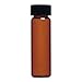 Kimble 60912D-1 Borosilicate Glass Amber Screw Thread Sample Vial with Unattached White Rubber Lined Closures, 1 Drams Capacity, 13-425 GPI Thread Finish (Case of 200)