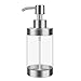 Houyond Distributeur de savon en acier inoxydable et acrylique - Pompe à savon transparente pour salle de bain, cuisine, bureau, lavabo, hôtel