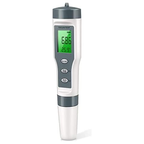 TDS/pH/Temperature 3-in-1 pH Meter with ATC 0.01 High Precision Water Quality pH Tester Digital, pH Measurement Range with 0-14, pH Meter for Water Household Drinking, Pool and Aquarium Cover