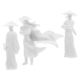 CAXUSD 3個 騎士道の装身具 ケーキトッパー ドールハウスフィギュア サンドテーブルデコレーション 庭のミニチュア ミニ景観用品 禅庭図 カンフーの装飾 ミニチュアデスクの装飾 塩ビ 白い