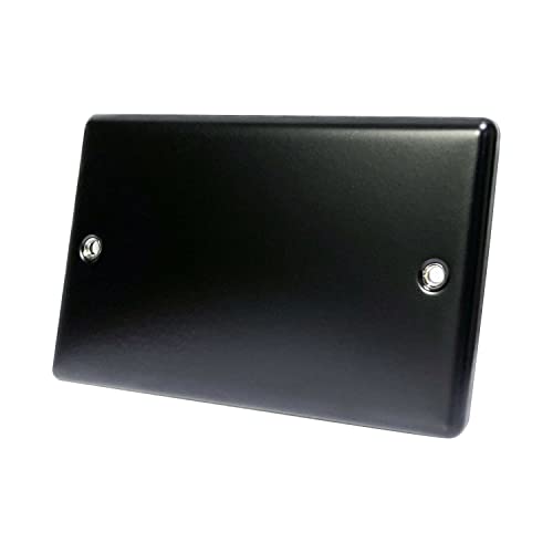 Electrical Blanking Plate Double 2 Gang - Matt Black