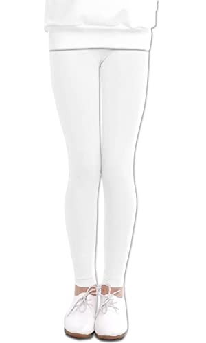 Luouse 2 Pack Girls' Stretch Soft Athletic Yoga Leggings Toddler Kids Sweet Solid Yoga Pants Full Length 12-13 Years Black White #TOP6