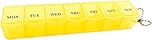Boxsik Pill Box Organiser (Yellow), 7-Day 1 Times a Day Medicine Storage Case, Weekly Tablet Pills Container for Vitamins, Supplements & Travel Medication, Safe & Portable Medicine Holder