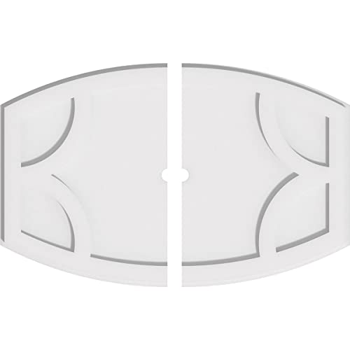 Image of Ekena Millwork CMP26X17KY2-01000 Kailey Architectural Grade PVC Contemporary, Two Piece Urethane Ceiling Medallions 26 inchW x 17 3 /8 inchH x 1 inchID x 14 inchC x 1 inchP