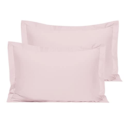 Pizuna Cotton Standard Pillow Cases 50x75 cm Light Pink 100% Long Staple Cotton Percale Weave Soft Pillow Cover With 5cm Hem (Cooling Pillowcase - 2 PC)