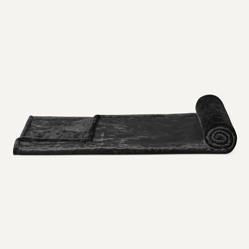 Amazon Basics Fleecedecke, 127 x 152 cm, Schwarz