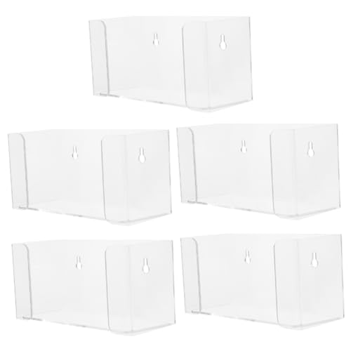 STOBAZA 5pcs Wall Mount Glove Dispenser Acrylic Face Mask Display Reusable Mask Holder