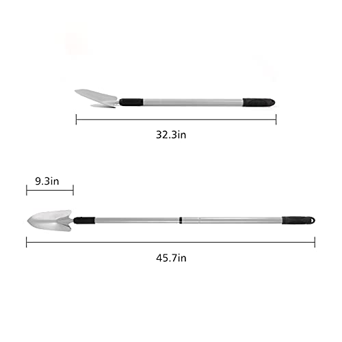 KINEDOO Extendable Handle Trowel, Gardening Shovel for Digging and Transplanting