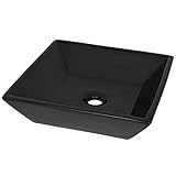 Colore: Nero Cervaline Lavandino Quadrato in Ceramica Nero 41,5x41,5x12 cm,Articoli di ferramenta,Prodotti Idraulici,Articoli Idraulici,Lavandini,Lavandini Bagno,8.5kg - 142739