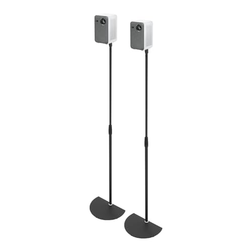 Juego de 2 soportes para altavoces de altura ajustable, soporte universal de suelo 70 120 cm, soporte antideslizante de acero al carbono, independiente para altavoces universales, capacidad de carga