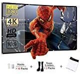Display4top 100 inch 16:9 HD Foldable Projector Screen,Anti-Crease Portable Front & Rear Projection Movies Screen for Home Theater Outdoor Indoor Classroom Training