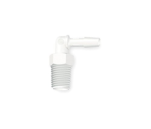 Eldon James L2-6WP White Polypropylene Threaded Elbow, 1/8-27 NPT Thread to 3/8