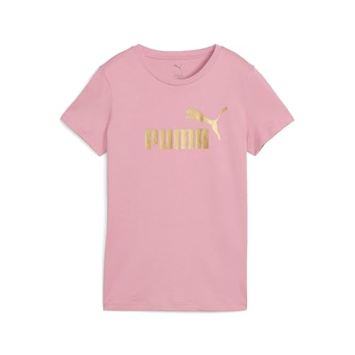 PUMA Mixte Ess Metallic No. 1 Logo Tee T-Shirts, Rose Métallisé Doré, M EU