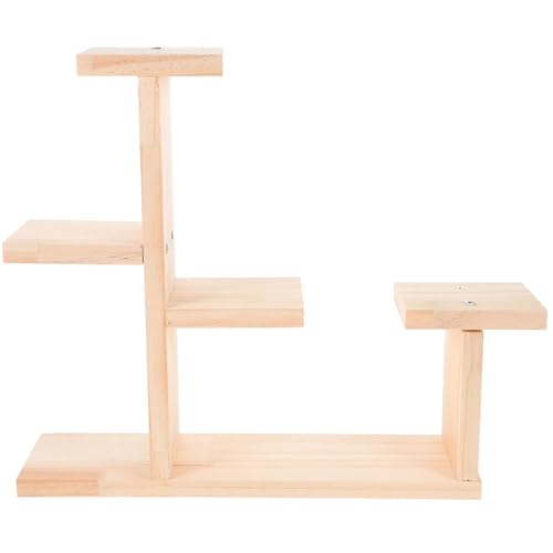 Toyvian Espositore Multiuso in Legno Naturale Supporto per Piante Succulente e Cupcake Portavasi Interno e Alzata per Dolci per Decorazioni da Tavolo e Finestre