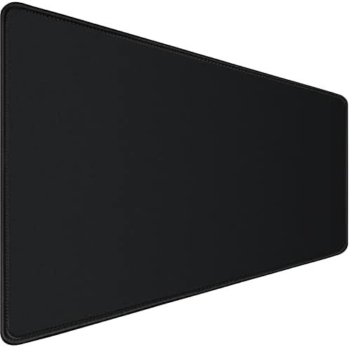 ANTERK Large Mouse Pad, Big Gaming Mouse Pad, XXL Mouse Pad with Stitched Edges, Premium Microfiber Cloth Surface, 31.5"x15.7"x0.12" Waterproof Anti-Slip Black Desk Mat and Keyboard Pad, Black
