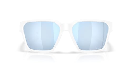 Oakley Men's OO9497 Briza Square Sunglasses, Matte White/Prizm Deep Water Polarized, 58 mm