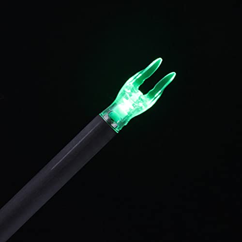 X Lighted Archery Nock For Arrows With .204".233".244".246" Inside Diameter, 6 Pcs Led Nock With Screwdriver (Green, X/.204") #TOP5